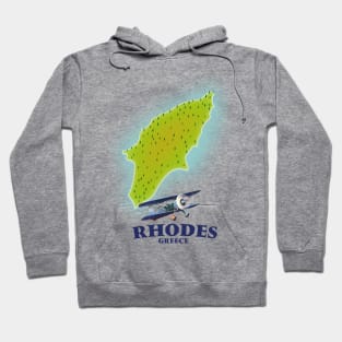 Rhodes, Greece island map Hoodie